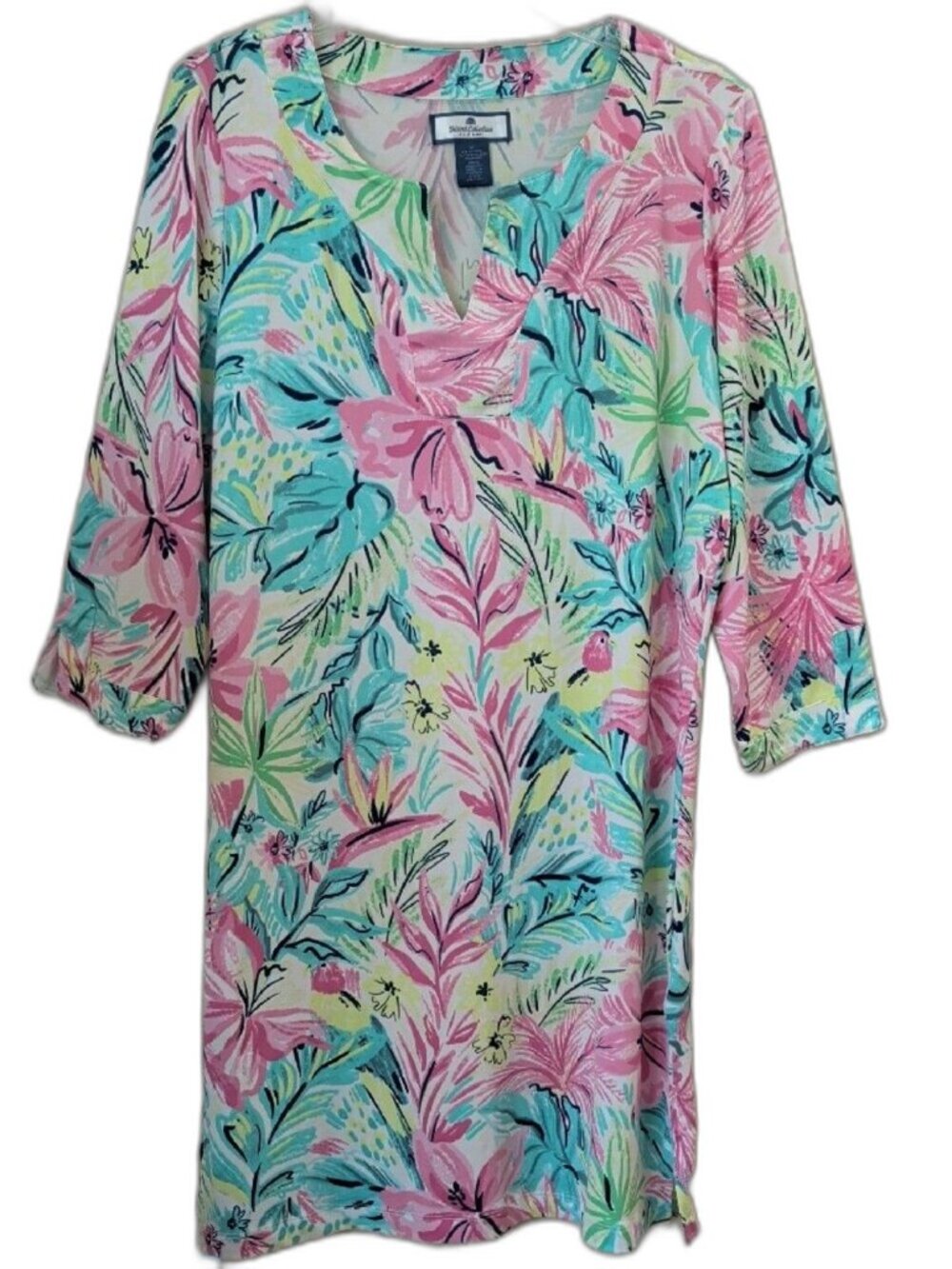 Stella Parker Island Collection Tropical Print Tunic Dress | Size M